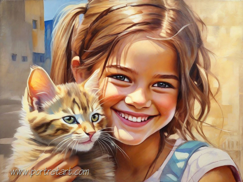 Girl with Kitty